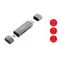 Equip Lector de Tarjetas Externo USB 3.2 Gen 1 con Conexión Dual USB-A y USB-C OTG Gris