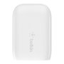 Belkin Adaptador de Corriente USB-C y USB-A, Blanco 37W, WCB007vfWH - Carga Rápida para iPhone 13, 12, 11, Samsung Galaxy S21, S20, Google Pixel, iPad Pro, iPad Air