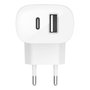 Belkin BOOST Charge 37W DualChar USB-C 25W PD + USB-A Blanco