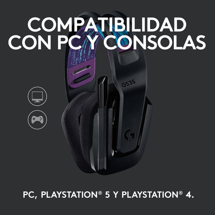 Logitech G535 LIGHTSPEED Auriculares Inalámbricos para Gaming, Negro Logitech G535 LIGHTSPEED Auriculares Inalámbricos para Gaming, Negro