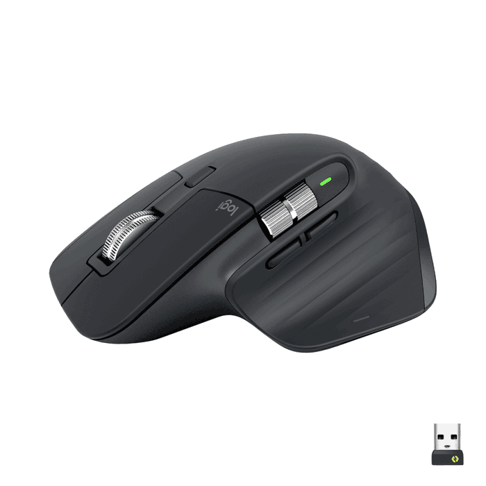 Logitech MX Master 3S Ratón Inalámbrico Ergonómico, Grafito, 8000 DPI Logitech MX Master 3S Ratón Inalámbrico Ergonómico, Grafito, 8000 DPI