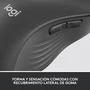 Logitech Signature M650 L 910 006239 Ratón para Zurdos Inalámbrico Bluetooth y Logi Bolt Óptico 4000 DPI Silent Touch para Oficina Grafito