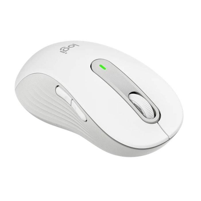 Logitech M650 L Ratón Inalámbrico Blanco Crudo, Ergonomico para Zurdos, Clics Silenciosos, Sensor 400-4000 PPP, SmartWheel, Bluetooth/Logi Bolt, Hasta 24 Meses Batería
