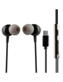 Muvit M1C Auriculares Intraurales con Cable USB Tipo C, Control de Volumen y Micrófono Integrado para Música y Llamadas - Negro