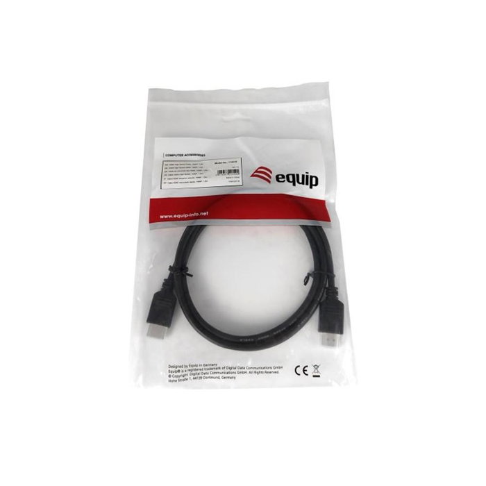Equip Cable HDMI A-A Macho/Macho 1.8m 1080p con Ethernet 60Hz Negro