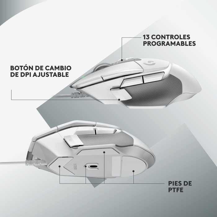 Logitech G502 X Ratón Gaming Blanco