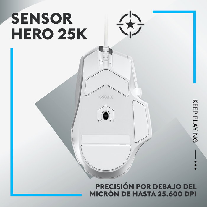 Logitech G502 X Ratón Gaming Blanco
