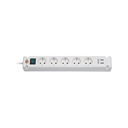 Brennenstuhl Bremounta Regleta 5 Tomas + USB Blanco 3m Aluminio IP20