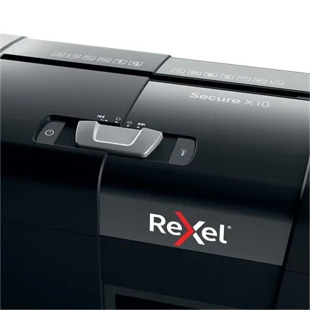 Rexel Secure X10 Destructora de Papel Negro, Corte en Partículas P-4, 18L