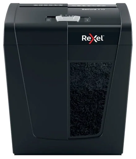 Rexel Secure X10 Destructora de Papel Negro, Corte en Partículas P-4, 18L