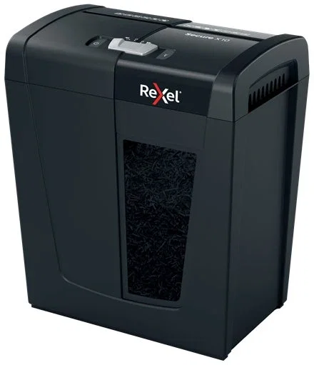 Rexel Secure X10 Destructora de Papel Negro, Corte en Partículas P-4, 18L