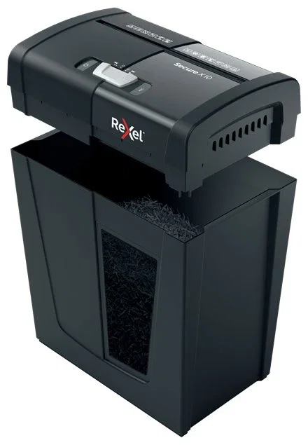 Rexel Secure X10 Destructora de Papel Negro, Corte en Partículas P-4, 18L