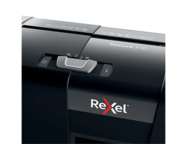 Rexel Secure X10 Destructora de Papel Negro, Corte en Partículas P-4, 18L