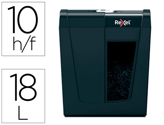 Rexel Secure X10 Negro Destructora de Papel P-4 18L Rexel Secure X10 Negro Destructora de Papel P-4 18L