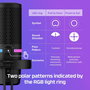 HP DuoCast Micrófono USB Negro con Iluminación RGB, Montura Antivibración y Grabación Hi-Res 24-bit/96kHz