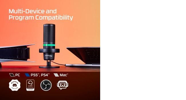 HP DuoCast Micrófono USB Negro con Iluminación RGB, Montura Antivibración y Grabación Hi-Res 24-bit/96kHz HP DuoCast Micrófono USB Negro con Iluminación RGB, Montura Antivibración y Grabación Hi-Res 24-bit/96kHz