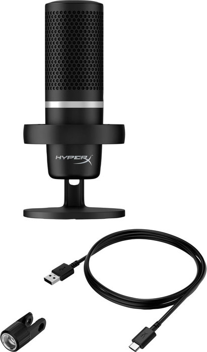 HP DuoCast Micrófono USB Negro con Iluminación RGB, Montura Antivibración y Grabación Hi-Res 24-bit/96kHz HP DuoCast Micrófono USB Negro con Iluminación RGB, Montura Antivibración y Grabación Hi-Res 24-bit/96kHz