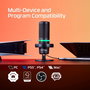HP DuoCast Micrófono USB Negro con Iluminación RGB, Montura Antivibración y Grabación Hi-Res 24-bit/96kHz