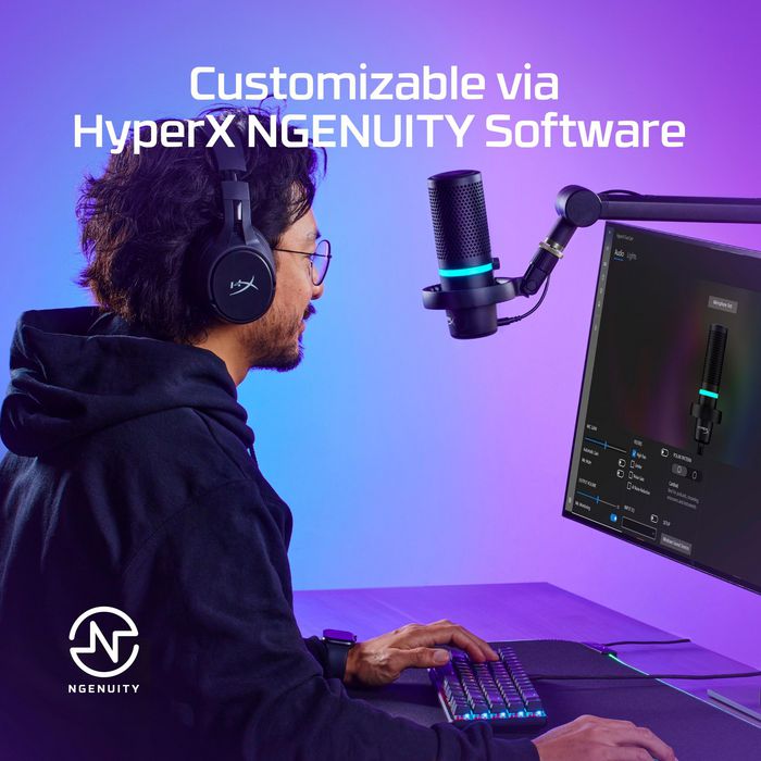 HP DuoCast Micrófono USB Negro con Iluminación RGB, Montura Antivibración y Grabación Hi-Res 24-bit/96kHz HP DuoCast Micrófono USB Negro con Iluminación RGB, Montura Antivibración y Grabación Hi-Res 24-bit/96kHz