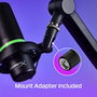 HP DuoCast Micrófono USB Negro con Iluminación RGB, Montura Antivibración y Grabación Hi-Res 24-bit/96kHz