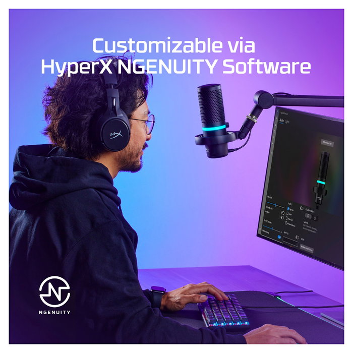 HyperX DuoCast Black Micrófono USB con iluminación RGB