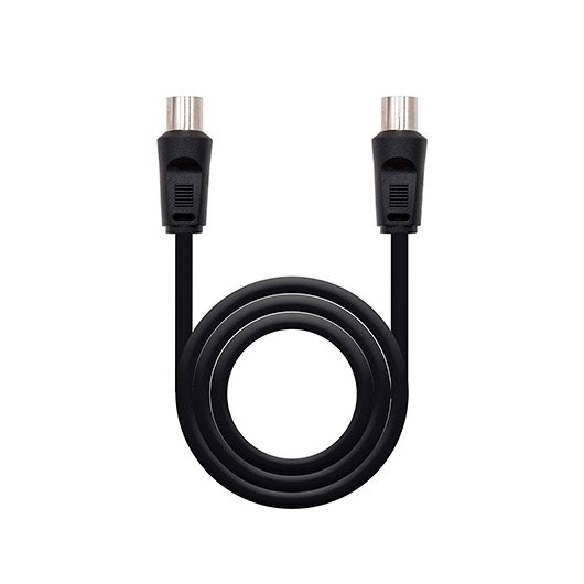 Nanocable Cable de Antena TV 75 Ohm 1,8 m Macho/Hembra Negro