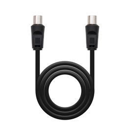 Nanocable Cable de Antenna TV 75 Ohm Macho/Hembra 1.80 Metros - Negro