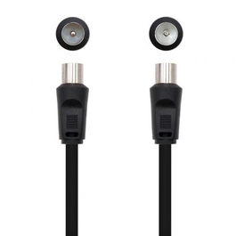 Nanocable Cable de Antenna TV 75 Ohm Macho/Hembra 1.80 Metros - Negro