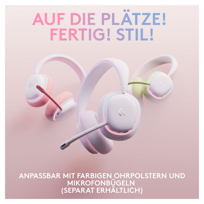 Logitech G735 Auriculares Inalámbricos Bluetooth y Lightspeed, Diadema para Gaming, Color Blanco Mist