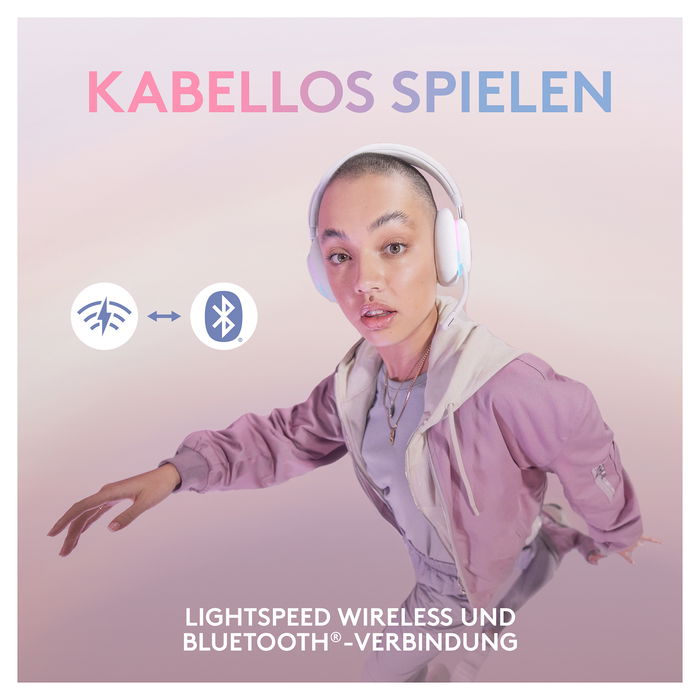 Logitech G735 Auriculares Inalámbricos Bluetooth y Lightspeed, Diadema para Gaming, Color Blanco Mist