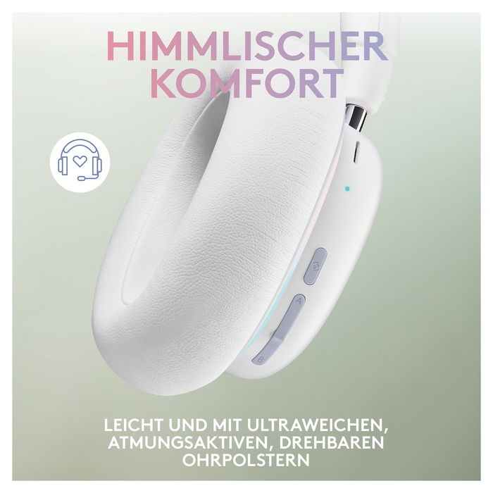 Logitech G735 Auriculares Inalámbricos Bluetooth y Lightspeed, Diadema para Gaming, Color Blanco Mist