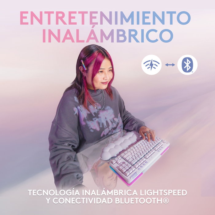 Logitech G G715 Teclado Mecánico Bluetooth LIGHTSPEED Inalámbrico QWERTY Español Blanco Gaming Logitech G G715 Teclado Mecánico Bluetooth LIGHTSPEED Inalámbrico QWERTY Español Blanco Gaming
