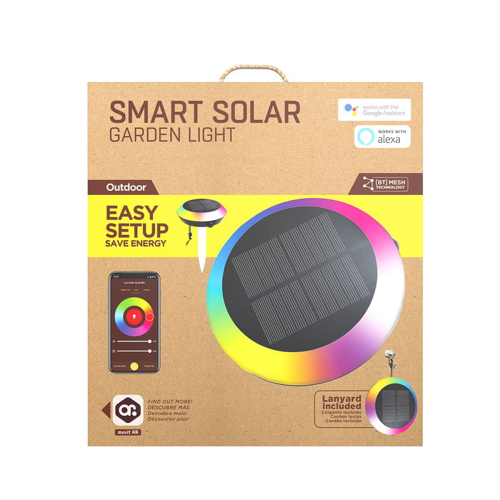 Muvit Lámpara Luz Solar Inteligente Bluetooth RGB+CCT con Detector de Movimiento Exterior Inalámbrica