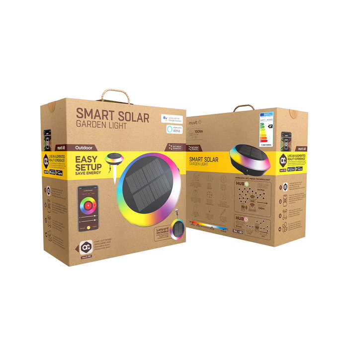Muvit Lámpara Luz Solar Inteligente Bluetooth RGB+CCT con Detector de Movimiento Exterior Inalámbrica