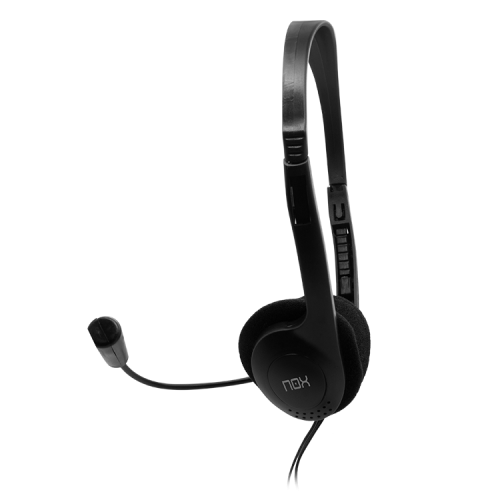 Nox Lite Voice One Auriculares Negros con Micrófono Flexible