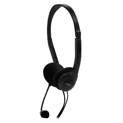 Nox Lite Voice One Auriculares Negros con Micrófono Flexible