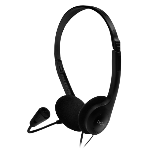 Nox Lite Voice One Auriculares Negros con Micrófono Flexible