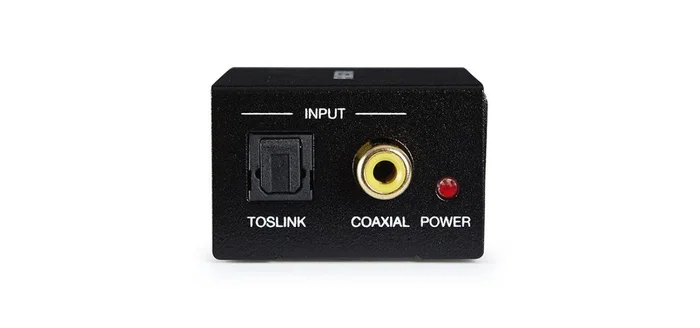 Fonestar FO-37DA Convertidor de Audio DAC Digital a Analógico, Entrada Toslink Óptica y Coaxial, Salida 2x RCA Estéreo, Color Negro