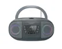 Fonestar BOOM-GO-G Reproductor CD Portátil con Radio FM, Bluetooth, USB, Efectos Luminosos, Entrada Auxiliar, 4W RMS, Color Gris