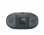 Fonestar BOOM-GO-G Reproductor CD Portátil con Radio FM, Bluetooth, USB, Efectos Luminosos, Entrada Auxiliar, 4W RMS, Color Gris