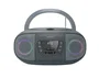 Fonestar BOOM-GO-G Reproductor CD Portátil con Radio FM, Bluetooth, USB, Efectos Luminosos, Entrada Auxiliar, 4W RMS, Color Gris