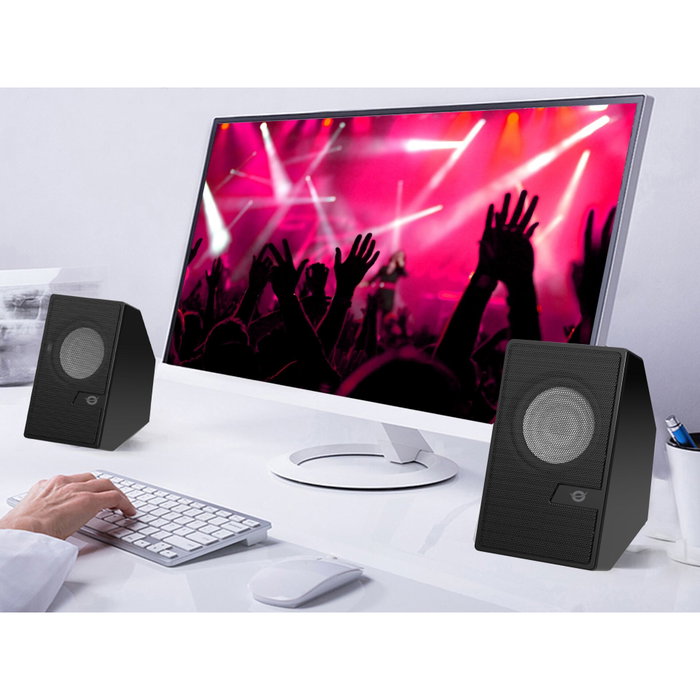 Conceptronic Altavoces 2.0 BJORN02B 6W Bluetooth y Jack 3,5mm Negro
