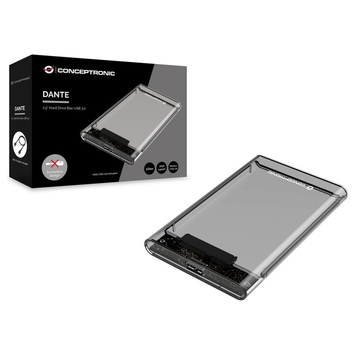 Conceptronic DANTE03T Carcasa para Disco Duro/SSD 2,5 Transparent