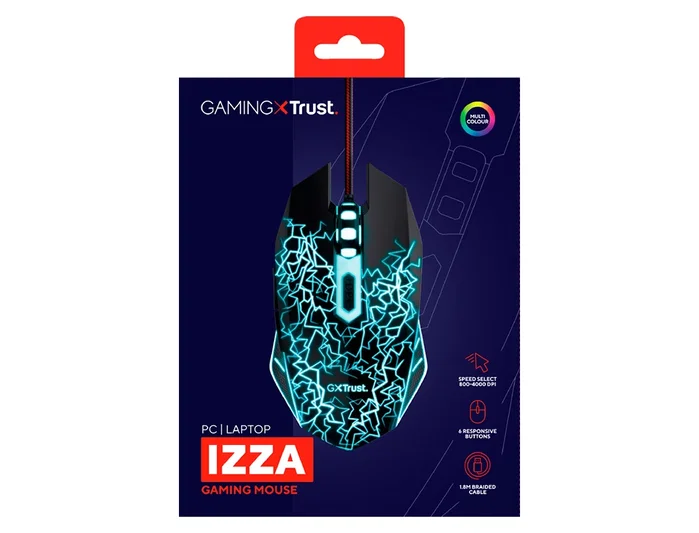 Trust GXT 105X Izza Ratón Gaming Negro