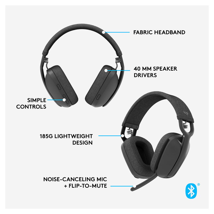 Logitech Zone Vibe 100 Auriculares Inalámbricos Graphite