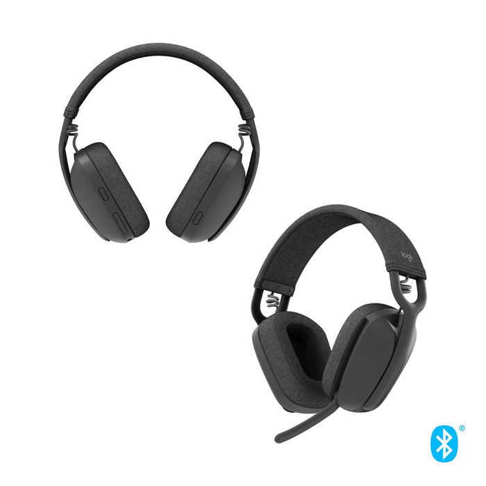 Logitech Zone Vibe 100 Auriculares Inalámbricos Bluetooth 5.2 con Cancelación de Ruido, Micrófono Boom, 20h Autonomía, Ligero, para Teletrabajo y Videollamadas (Teams, Zoom) - Negro
