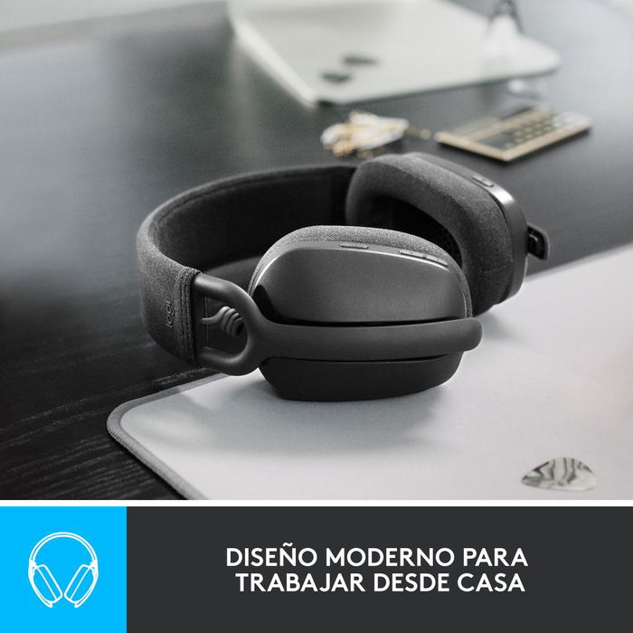 Logitech Zone Vibe 100 Auriculares Inalámbricos Bluetooth 5.2 con Cancelación de Ruido, Micrófono Boom, 20h Autonomía, Ligero, para Teletrabajo y Videollamadas (Teams, Zoom) - Negro