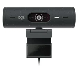 Logitech Brio 500 Webcam Full HD 1080p 60fps USB-C con Micrófonos de Ruido, Obturador de Privacidad, Campo Visual 90°, Autoencuadre - Grafito (960-Cameragraphit