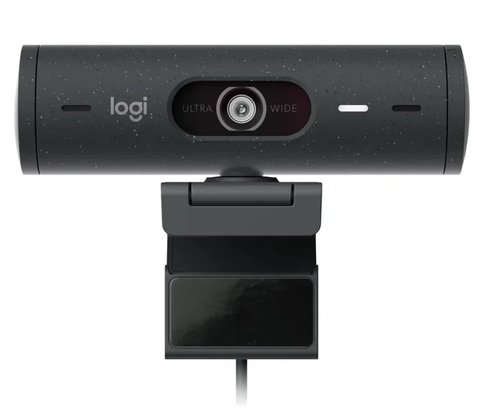 Logitech Brio 500 Webcam Full HD 1080p 60fps USB-C con Micrófonos de Ruido, Obturador de Privacidad, Campo Visual 90°, Autoencuadre - Grafito (960-Cameragraphit
