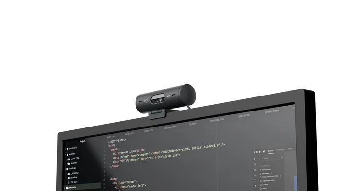 Logitech Brio 500 Webcam Full HD 1080p 60fps USB-C con Micrófonos de Ruido, Obturador de Privacidad, Campo Visual 90°, Autoencuadre - Grafito (960-Cameragraphit